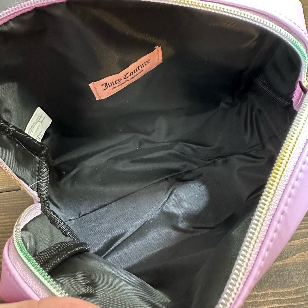 Juicy Couture Lilac Cosmetic Bag with metallic rainbow colored zipper. NWT - Picture 10 of 12